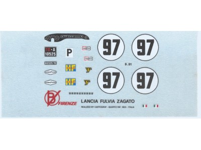 Decal Lancia Fulvia Zagato #97 Daytona 1969 - scala 1:43